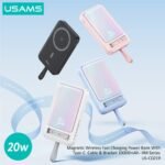 Power Bank Magnético c/Soporte   10.000mAh  Carga Inalámbrica  Cable Tipo C  Celeste  CD219 USAM - Imagen 3