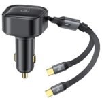 Cargador Auto C41 2 en 1   30W  Tipo C + Tipo C  Negro  CC220  USAMS - Imagen 3