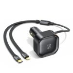 Cargador Auto C41 2en1   30W  Tipo C + Lightning Retráctil  Negro  CC219  USAMS - Imagen 2