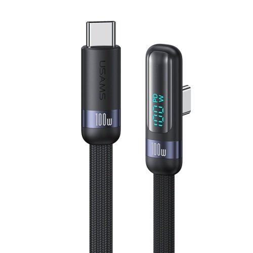 dlimgs.php_-6348.jpg Cable de Datos USB C a USB C Angulo recto PD 100W C/Display 1.2M Negro SJ653 USAMS - Imagen 1