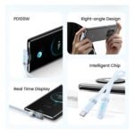 Cable de Datos   USB C a USB C  Angulo recto  PD 100W  C/Display  1.2M  Negro  SJ653  USAMS - Imagen 2