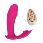 Vibrador Silicona Doble Estimulador con Control   Fucsia  YS-BE086 Adulto - Imagen 2