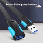 Cable Extensor Flat USB-A 3.0   Macho/Hembra / 3M / Negro  VAS-A13-B300  Vention - Imagen 3