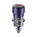 Cargador Auto C39   60W USB A + USB C  Transparente  Negro  CC208  USAMS - Imagen 3