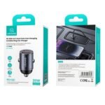 Cargador Auto C38   30W USB A + USB C  C/Anillo  Negro  CC206  USAMS - Imagen 3
