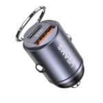 Cargador Auto C38   30W USB A + USB C  C/Anillo  Negro  CC206  USAMS - Imagen 4