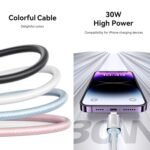 Cable de Datos Transparente  SJ659   USB C a Lightinig  1.2M  Azul  USAMS