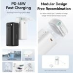 Power Bank   18000mAh  PD45W  Cable Retráctil Magnético Lightning  Negro  CD217 USAMS - Imagen 2