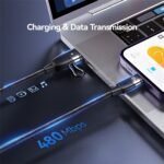 Cable de Datos U85   USB A / USB C a USB C  100 W  2M  Negro  SJ655  USAMS - Imagen 2
