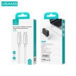 Cable de Datos Transparente SJ660   USB C a USB C 100 W  1.2M  Blanco  USAMS