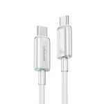 Cable de Datos Transparente SJ660   USB C a USB C 100 W  1.2M  Blanco  USAMS - Imagen 2