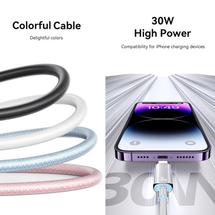 dlimgs.php_-6829.jpg Cable de Datos Transparente SJ659 USB C a Lightinig 1.2M Blanco USAMS - Imagen 1