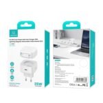 Cargador Pared C/Cable Telescópico Lightning   Magnético  PD 35W  Doble Puerto GaN  Blanco  CC209  USAMS - Imagen 2
