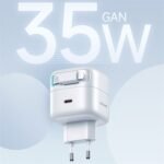 Cargador Pared C/Cable Telescópico Lightning   Magnético  PD 35W  Doble Puerto GaN  Blanco  CC209  USAMS - Imagen 3