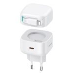 Cargador Pared C/Cable Telescópico Lightning   Magnético  PD 35W  Doble Puerto GaN  Blanco  CC209  USAMS - Imagen 4