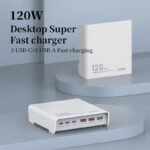 Estación de Carga de Escritorio Q605   120W  3 USB A + 3 USB C  LDNIO - Imagen 3