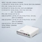 Estación de Carga de Escritorio Q605   120W  3 USB A + 3 USB C  LDNIO - Imagen 5