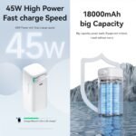 Power Bank   18000mAh  PD45W  Cable Retráctil Magnético Lightning  Blanco  CD217 USAMS