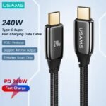 Cable de Datos   USB C a USB C  240W  U82  PD 3.1  1.2M  Negro  SJ580  USAMS - Imagen 4