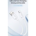 Cable de Datos U84   Micro USB  0.5M  2.4A  Blanco  SJ623 USAMS - Imagen 2