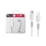 Cable de Datos ROCA TO GO   USB C a Lightning  100cm  3A  30W  Blanco