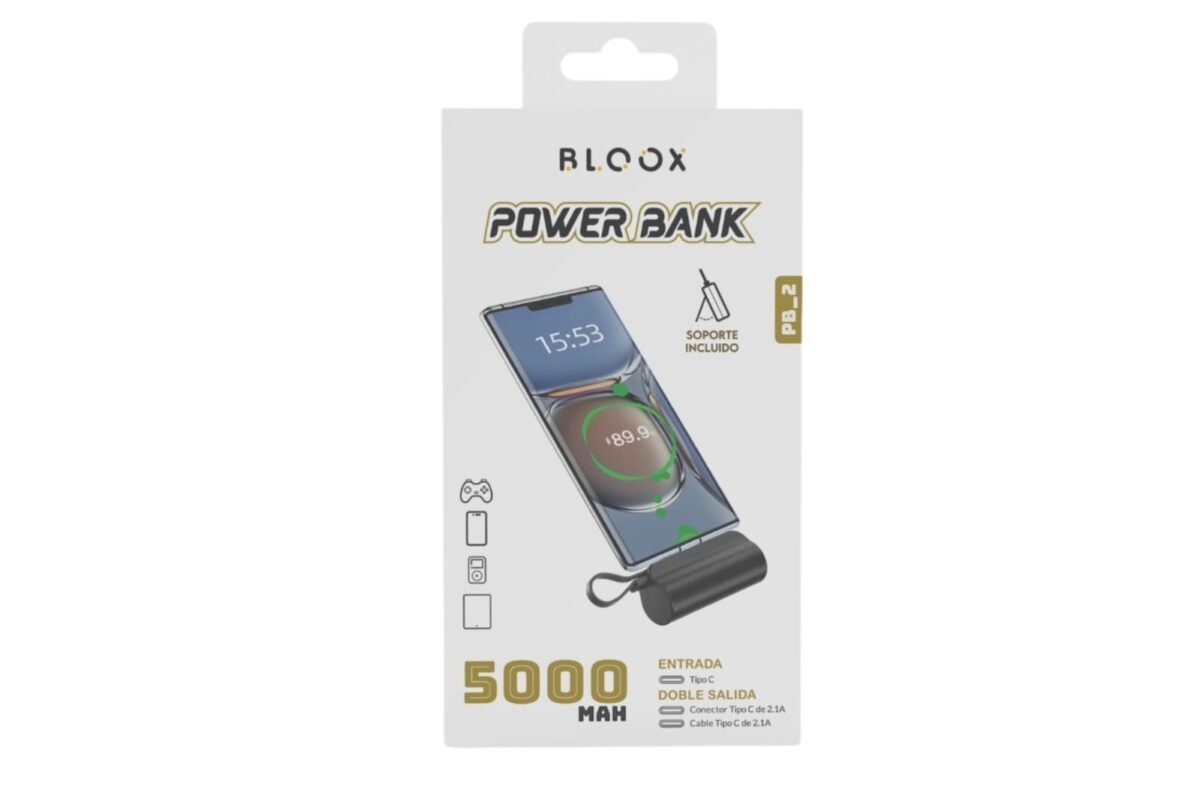 Power Bank BLOOX PB_2   5.000mAh  Entrada/Salida: Tipo C Negro - Imagen 4