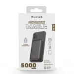 Power Bank BLOOX PB_M1   5.000mAh  Carga Magnética  Entrada: Tipo C / Salida: USB+Tipo C+Magnético Negro - Imagen 4