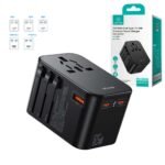 Cargador de viaje T62   65W  2 USB C + USB  Negro  CC199  USAMS
