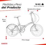 Bicicleta Plegable   Rodado 20  7 Velocidades  Azul Petróleo (BKE720B) Randers