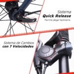 Bicicleta Plegable   Rodado 20  7 Velocidades  Azul Petróleo (BKE720B) Randers - Imagen 5