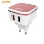 Cargador Pared A2405Q   Tipo C  Dual QC3.0  Carga Rápida  Rojo  LDNIO - Imagen 3