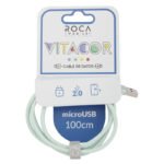 Cable de Datos ROCA   VITACOR  USB a  Micro USB  TPE/2.1A/100cm  Verde Claro - Imagen 2