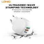 Cargador Pared A3510Q   Tipo C  3A  PD+Q3.0+USB A  32W  Blanco   LDNIO - Imagen 3