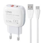 Cargador Pared A2313C   Micro USB  3A  PD 20W (USB-C)+ QC3.0  Blanco  LDNIO - Imagen 3