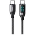 Cable de Datos   USB C a USB C  PD 100W  3M  Negro  Con LCD  Carga Rápida  SJ559  USAMS