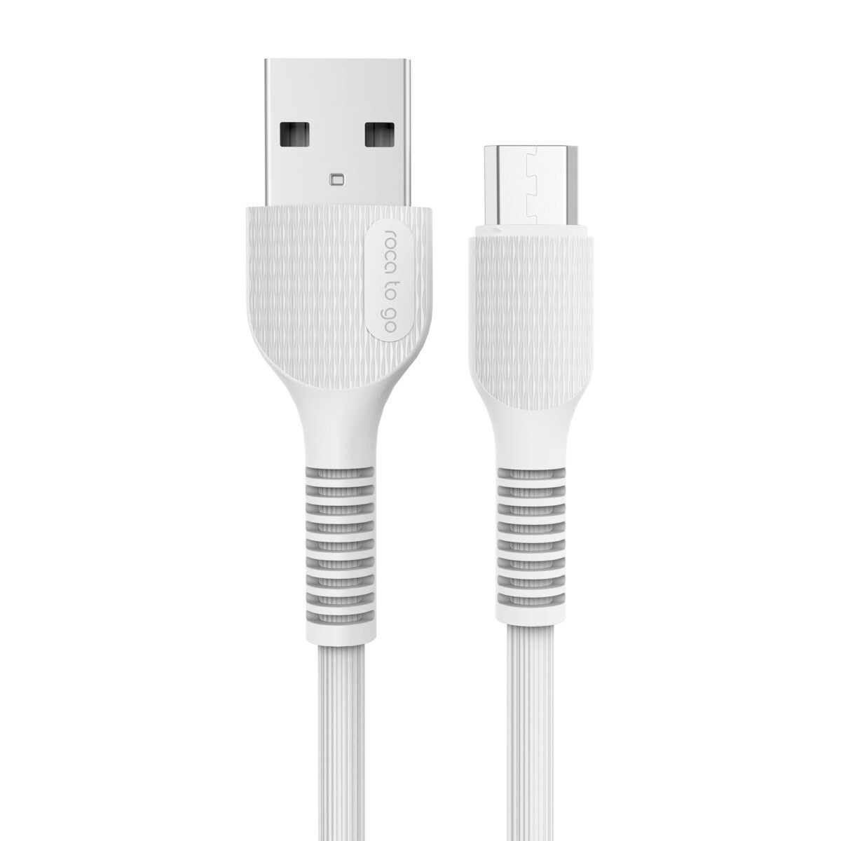 Cable de Datos ROCA TO GO   USB A a microUSB  100cm  2.4A  Blanco - Imagen 2