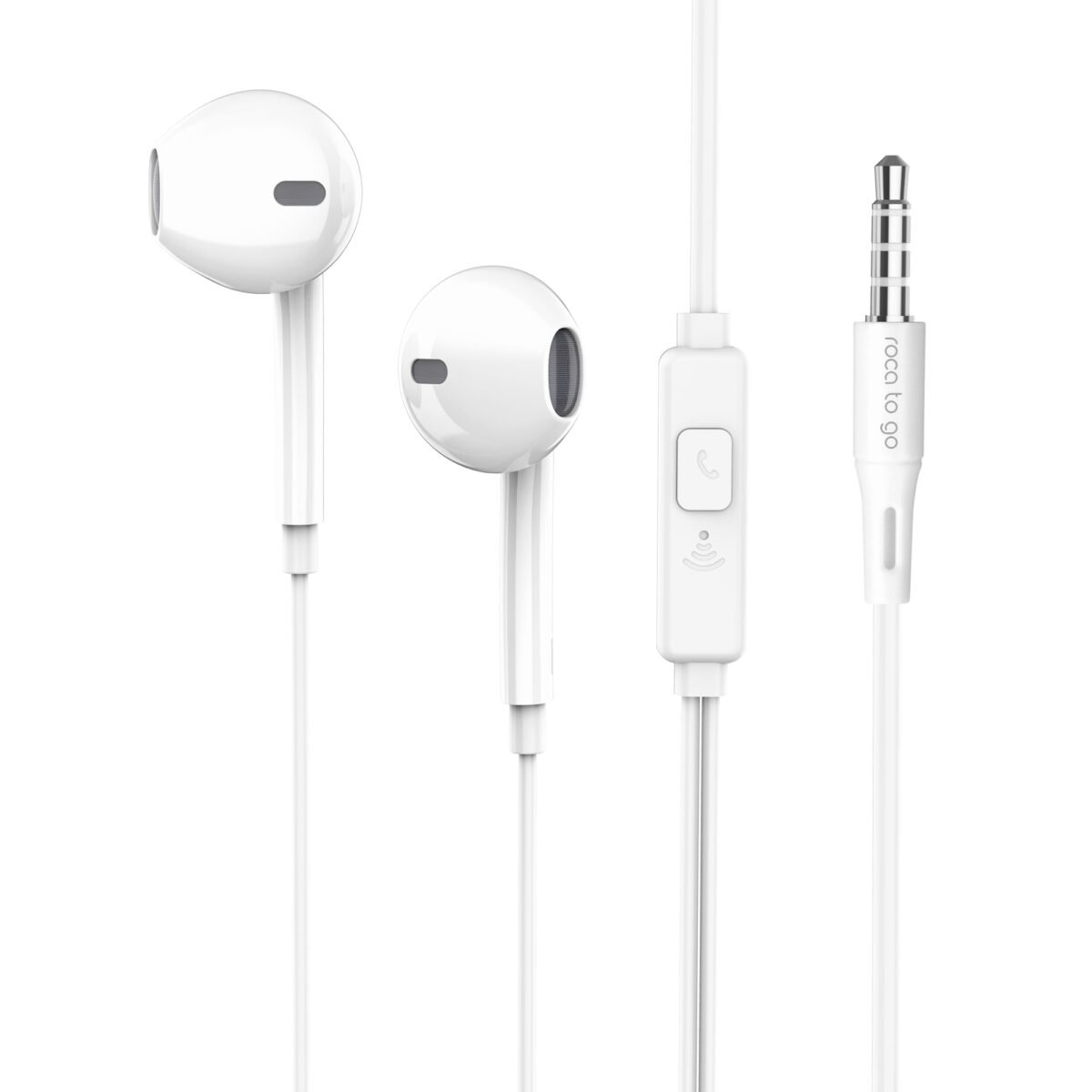 Manos Libres Stereo ROCA TO GO   3 5mm  Blanco (tipo iPhone)  Universal - Imagen 2