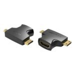 Adaptador 2 en 1 Mini HDMI y Micro HDMI a HDMI  Macho/Hembra / Negro  AGFB0  Vention - Imagen 2