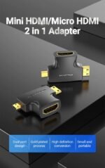 Adaptador 2 en 1 Mini HDMI y Micro HDMI a HDMI  Macho/Hembra / Negro  AGFB0  Vention - Imagen 3