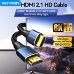 Cable HDMI Cordón   Macho/Macho / 8K / 1M /Aluminio Azul  ALGLF  Vention - Imagen 3