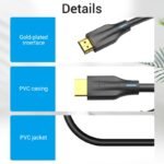 Cable HDMI 2.1   8K / 1M / Negro  AANBF  Vention - Imagen 12
