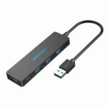 HUB 5 en 1 USB-A   4 Puertos USB 3.0 / 0.15M / Negro  CHLBB  Vention