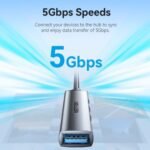 Mini HUB 4 en 1   USB 3.0 + 3xUSB 2.0 / 0.15M Aluminio / Gris  CKOHB  Vention - Imagen 3