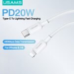 Cable de Datos U84   USB C a Lightning  PD 20W  1M  Blanco  SJ610 USAMS