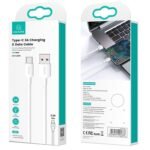 Cable de Datos U84   USB C  2M  3A   Blanco  SJ602  USAMS - Imagen 2