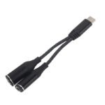 Adaptador ROCA   USB C a 2x  3.5 mm  Negro  Audio y Carga - Imagen 2