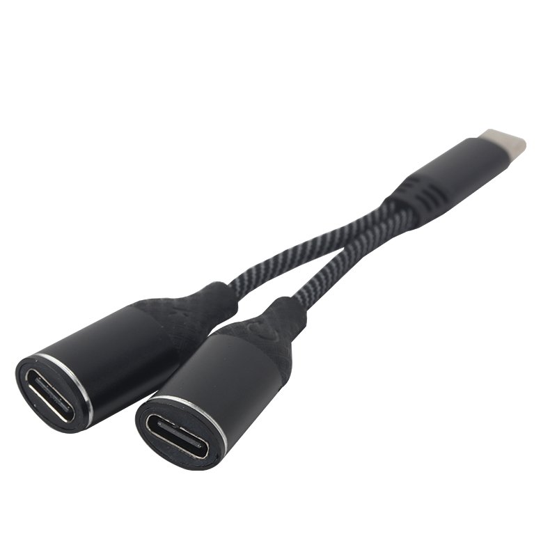 dlimgs.php_-8854.jpg Adaptador ROCA USB C a 2x Tipo C Negro Audio y Carga - Imagen 1