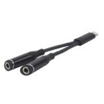 Adaptador ROCA   Lightning a 2x 3.5mm  Negro  Audio y Carga