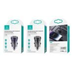 Cargador Auto C35   PD45W + OCQC3.0  Transparente  Aluminio  Negro  CC175  USAMS
