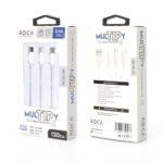 Cable de Datos ROCA   mulTIPy  3en1  120cm  2.4A  microUSB/USB C/Lightning (sólo carga) Blanco - Imagen 4